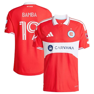Men's adidas Jonathan Bamba Red Chicago Fire 2026 Forever On-Field Authentic Patch Jersey