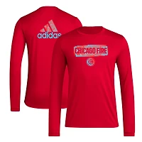 Men's adidas Red Chicago Fire Local Pop AEROREADY Long Sleeve T-Shirt
