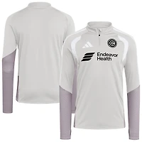 Men's adidas Silver Chicago Fire 2026 Tiro Competition Quarter-Zip Training Top