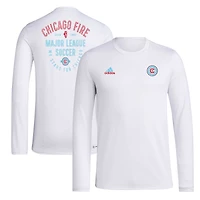 Men's adidas White Chicago Fire Local Stoic AEROREADY Long Sleeve T-Shirt
