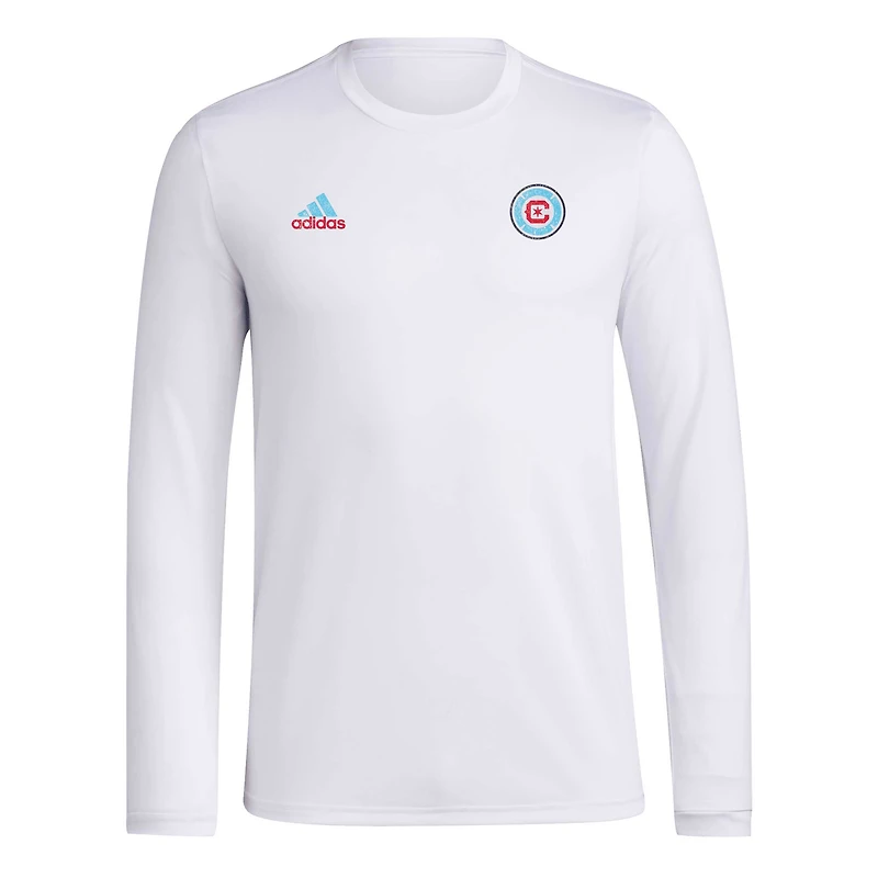 Men's adidas White Chicago Fire Local Stoic AEROREADY Long Sleeve T-Shirt