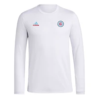 Men's adidas White Chicago Fire Local Stoic AEROREADY Long Sleeve T-Shirt
