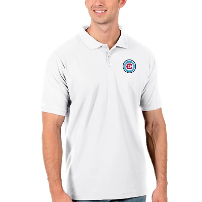 Polo piqué Legacy blanc pour homme avec logo Chicago Fire