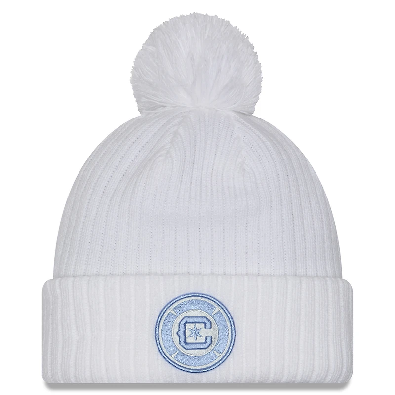 Men's New Era  White Chicago Fire 2025 Jersey Hook Cuffed Knit Hat with Pom