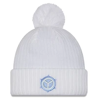 Men's New Era  White Chicago Fire 2025 Jersey Hook Cuffed Knit Hat with Pom