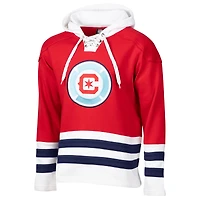 Men's Red Chicago Fire  Jersey Hook Hockey Pullover Hoodie