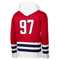 Men's Red Chicago Fire  Jersey Hook Hockey Pullover Hoodie