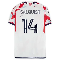 Tobias Salquist Chicago Fire Autographed Match-Used #14 White adidas Jersey from the 2024 MLS Season - Size L