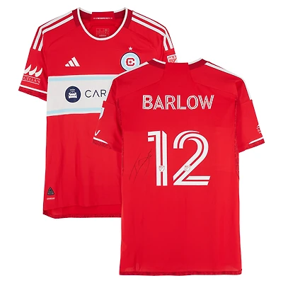 Tom Barlow Chicago Fire Autographed Match-Used #12 Red adidas Jersey from the 2024 MLS Season - Size L