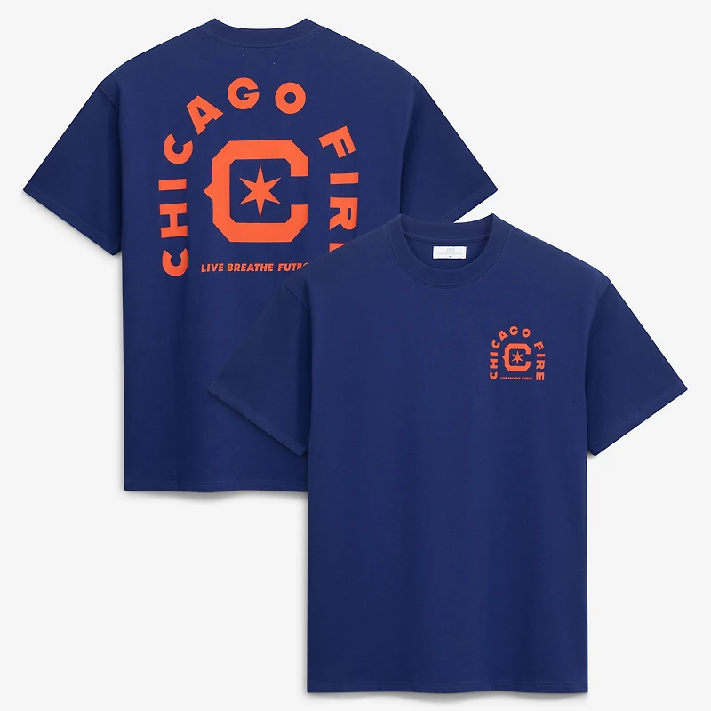 Unisex Live Breathe Futbol  Navy Chicago Fire Tunnel T-Shirt