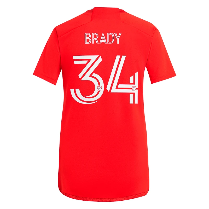 Maillot de joueur adidas Chris Brady Chicago Fire 2024 Return To Red Replica pour femme, rouge