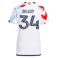 Women's adidas Chris Brady White Chicago Fire 2024 A Kit For All Replica Player Jersey