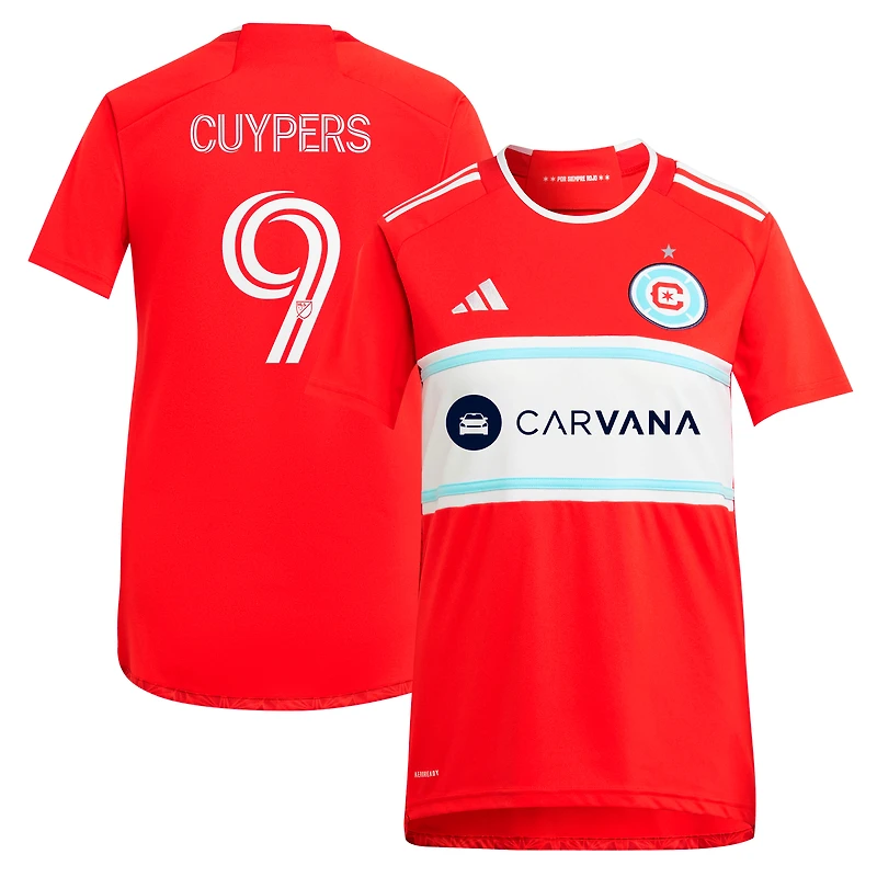 Maillot réplique de joueur adidas Hugo Cuypers rouge Chicago Fire 2024 Return To Red pour femme