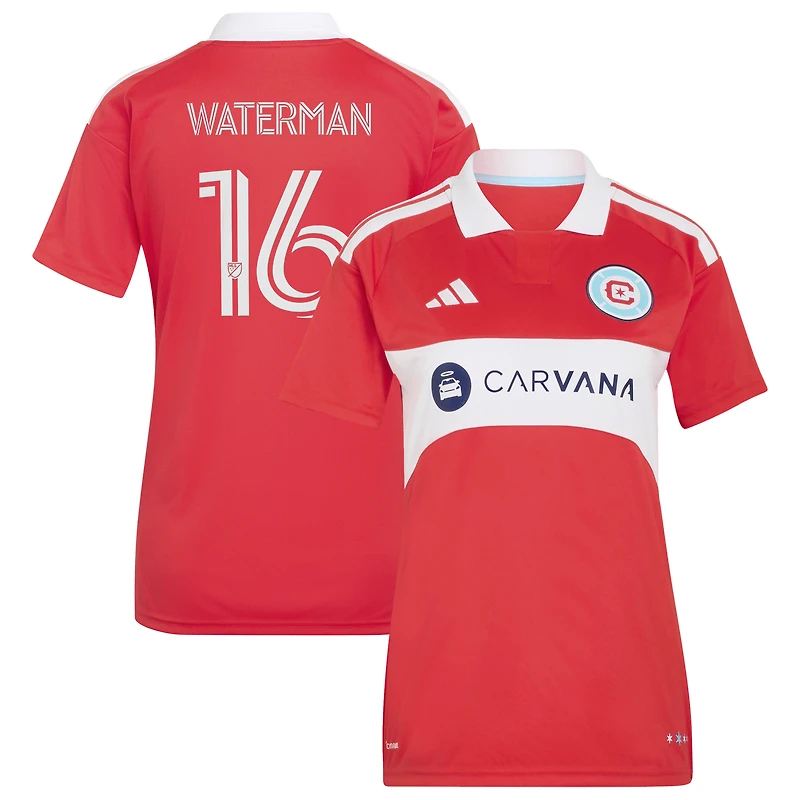 Women's adidas Joel Waterman Red Chicago Fire 2026 Forever Replica Jersey
