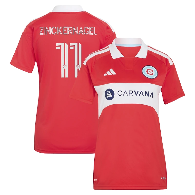 Women's adidas Philip Zinckernagel Red Chicago Fire 2026 Forever Replica Jersey