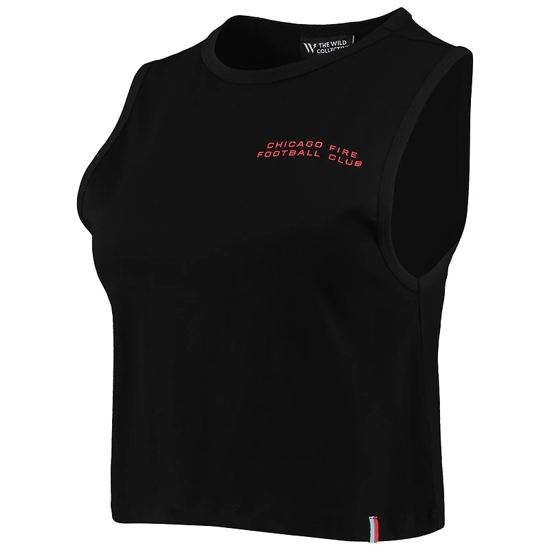 Débardeur tri-mélange noir Chicago Fire Crop Muscle The Wild Collective pour femme