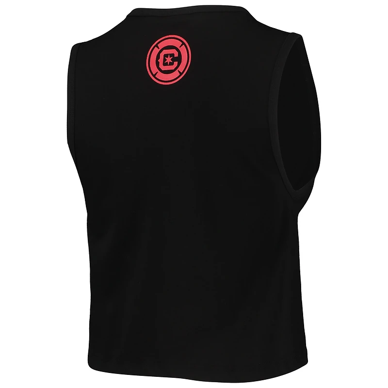 Débardeur tri-mélange noir Chicago Fire Crop Muscle The Wild Collective pour femme