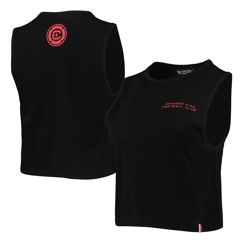 Débardeur tri-mélange noir Chicago Fire Crop Muscle The Wild Collective pour femme