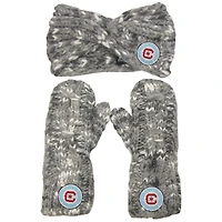 Women's ZooZatz Gray Chicago Fire Marled Headband and Mittens Set