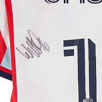 Wyatt Omsberg Chicago Fire Autographed Match-Used #16 White adidas Jersey from the 2024 MLS Season - Size L
