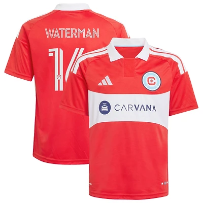 Youth adidas Joel Waterman Red Chicago Fire 2026 Forever Replica Jersey