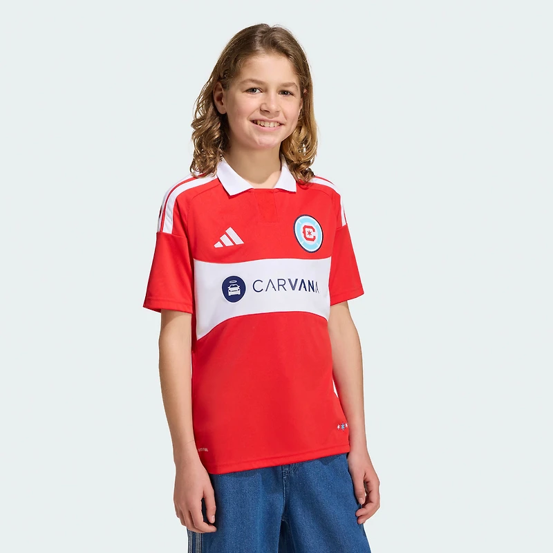 Maillot réplique adidas Chicago Fire rouge 2026 Forever Red pour jeunes