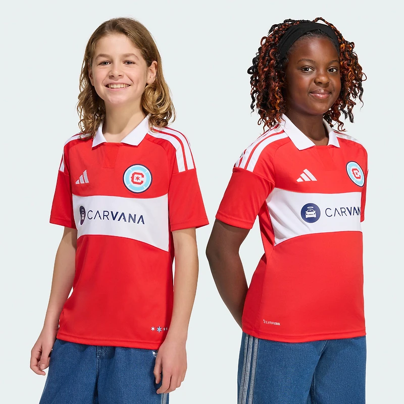 Maillot réplique adidas Chicago Fire rouge 2026 Forever Red pour jeunes