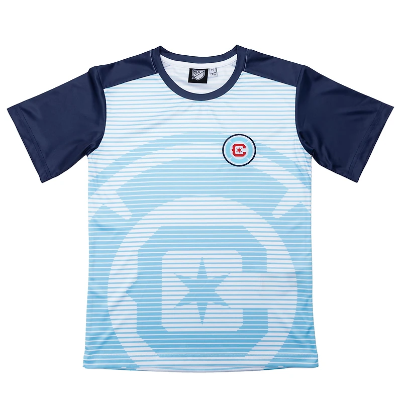 T-shirt bleu Chicago Fire Club pour jeunes, design sportif, Suède