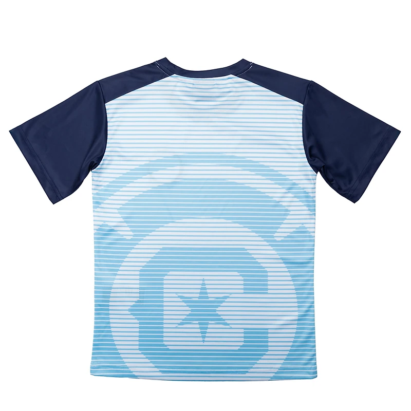 T-shirt bleu Chicago Fire Club pour jeunes, design sportif, Suède