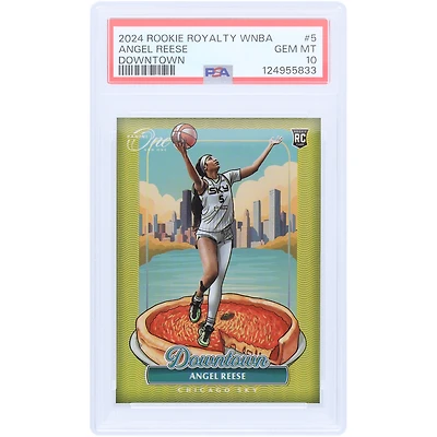 Angel Reese Chicago Sky 2024-25 Panini Rookie Royalty Deep Dish Pizza Downtown #5 PSA Authenticated 10 Rookie Card
