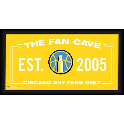 Collage encadré de 10" x 20" de Fan Cave de Chicago Sky