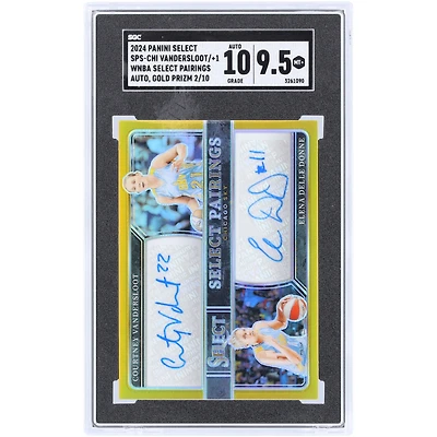 Courtney Vandersloot et Elena Delle Donne Chicago Sky Autographiées 2024 Panini Select WNBA Gold Prizm Select Pairings Autograph #SPS-CHI #2/10 SGC Authentifiée 9.5/10 Carte