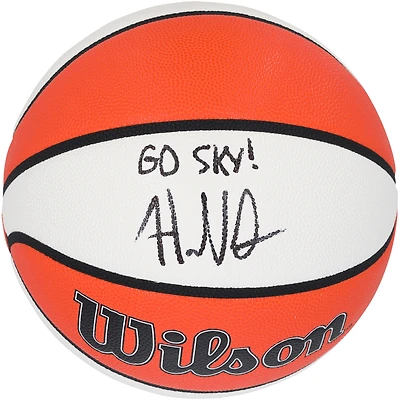 Ballon de basket-ball intérieur/extérieur Wilson Authentic Series dédicacé par Hailey Van Lith Chicago Sky avec inscription « Go Sky ! »