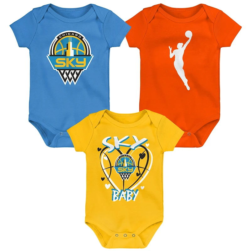 Infant Outerstuff Chicago Sky Slide Home 3-Piece Creeper Set