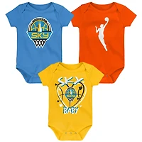 Infant Outerstuff  Chicago Sky Slide Home 3-Piece Creeper Set