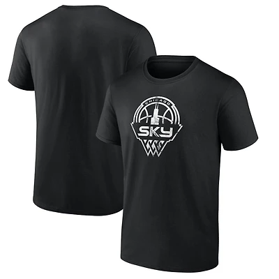 Men's Black Chicago Sky Marble Logo T-Shirt