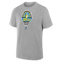 T-shirt Fanatics Angel Reese Gray pour homme avec nom et numéro Chicago Sky The Paint