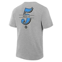 T-shirt Fanatics Angel Reese Gray pour homme avec nom et numéro Chicago Sky The Paint