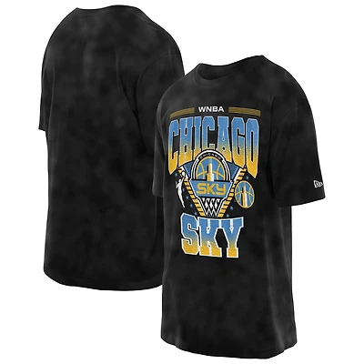 T-shirt New Era noir Chicago Sky Boxy Sport Classics délavé vintage pour homme