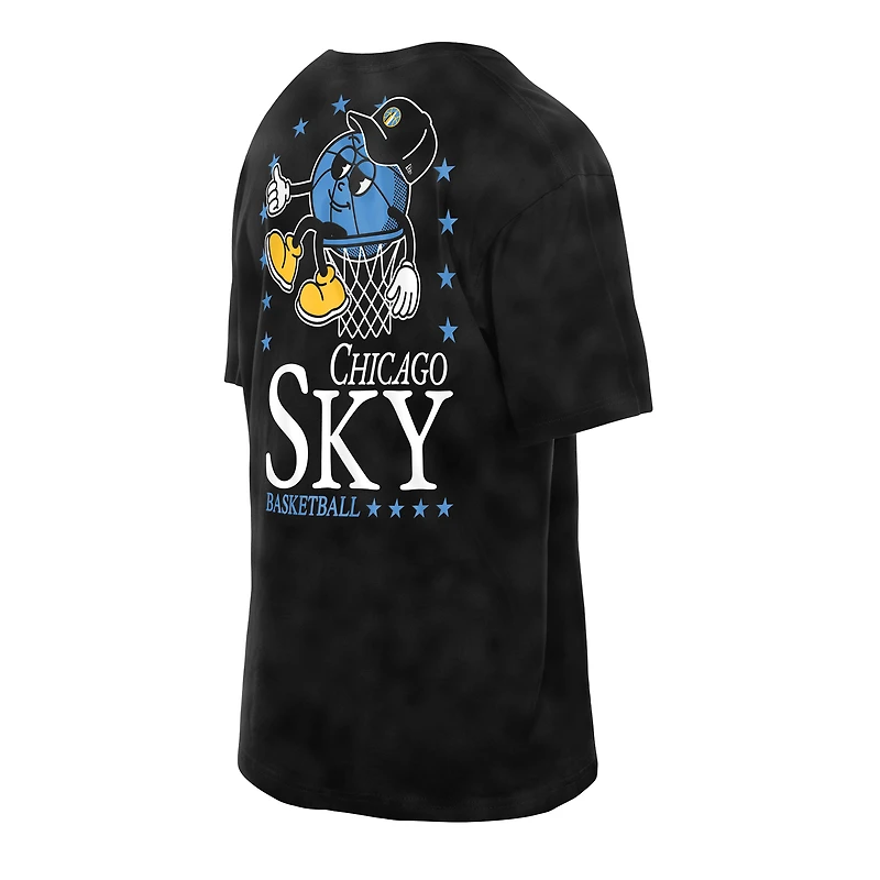 Men's New Era Black Chicago Sky Old School Sport Enzyme Wash Oversized T-Shirt