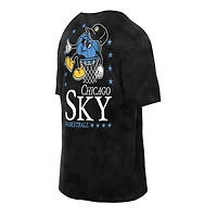 Men's New Era Black Chicago Sky Old School Sport Enzyme Wash Oversized T-Shirt
