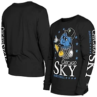T-shirt sport à manches longues New Era Chicago Sky Old School pour homme, noir