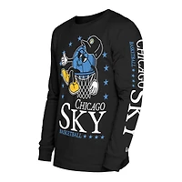 T-shirt sport à manches longues New Era Chicago Sky Old School pour homme, noir