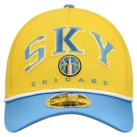Men's New Era Yellow Chicago Sky Bold Arch COOLERA 9FORTY A-Frame M-Crown Adjustable Hat