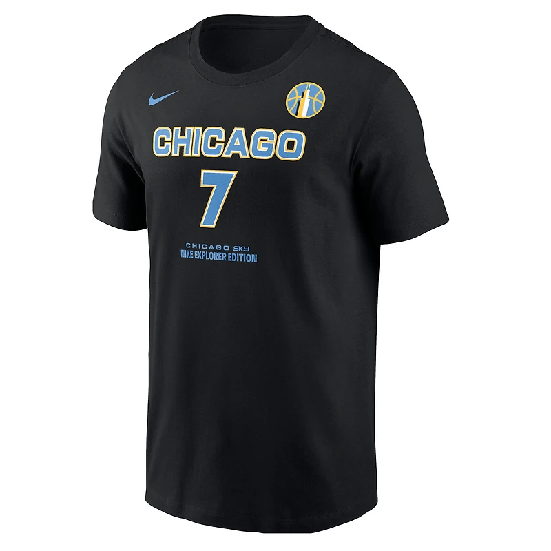 Men's Nike Ariel Atkins Black Chicago Sky Explorer Edition Name & Number T-Shirt