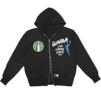 Unisex round21  Black Chicago Sky Double-Zip Hoodie