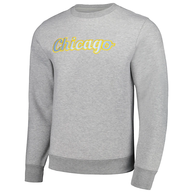 Unisex Heather Grey Chicago Sky Core Pullover Sweatshirt