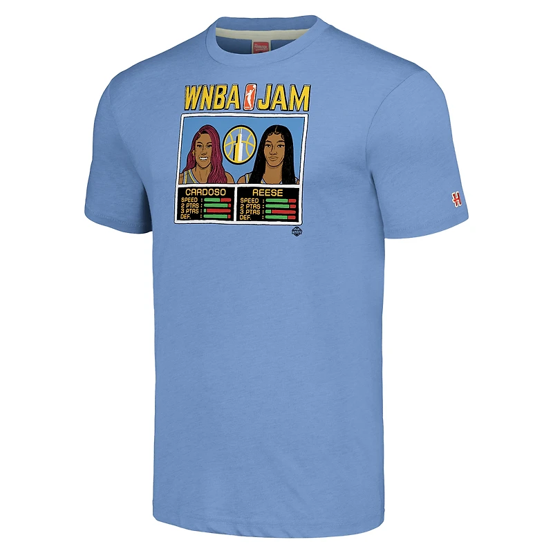 Hommage unisexe Angel Reese et Kamilla Cardoso bleu clair Chicago Sky WNBA Jam T-shirt triple mélange