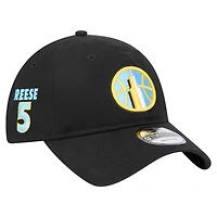 Casquette unisexe New Era Angel Reese Black Chicago Sky avec patch latéral nom et numéro 9TWENTY ajustable