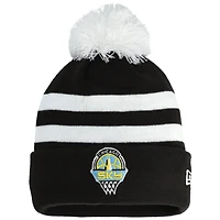 Bonnet unisexe en tricot à revers Chicago Sky Core noir New Era avec pompon